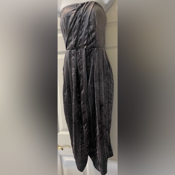 RACHEL Rachel Roy Womens Velour Strapless Cocktail Dress Metallic Size 8 - Picture 1 of 7